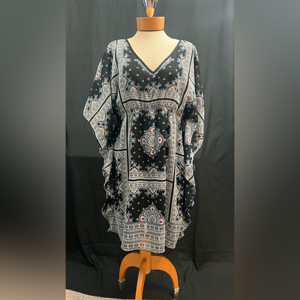 EUC - MPH - black and colorful paisley print dress- PXL